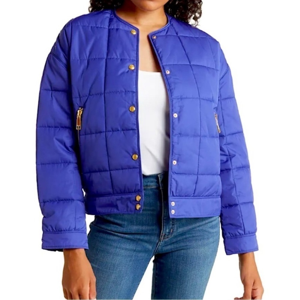 Rebecca Minkoff Blue Quilted Puffer Jacket in Sapphire New